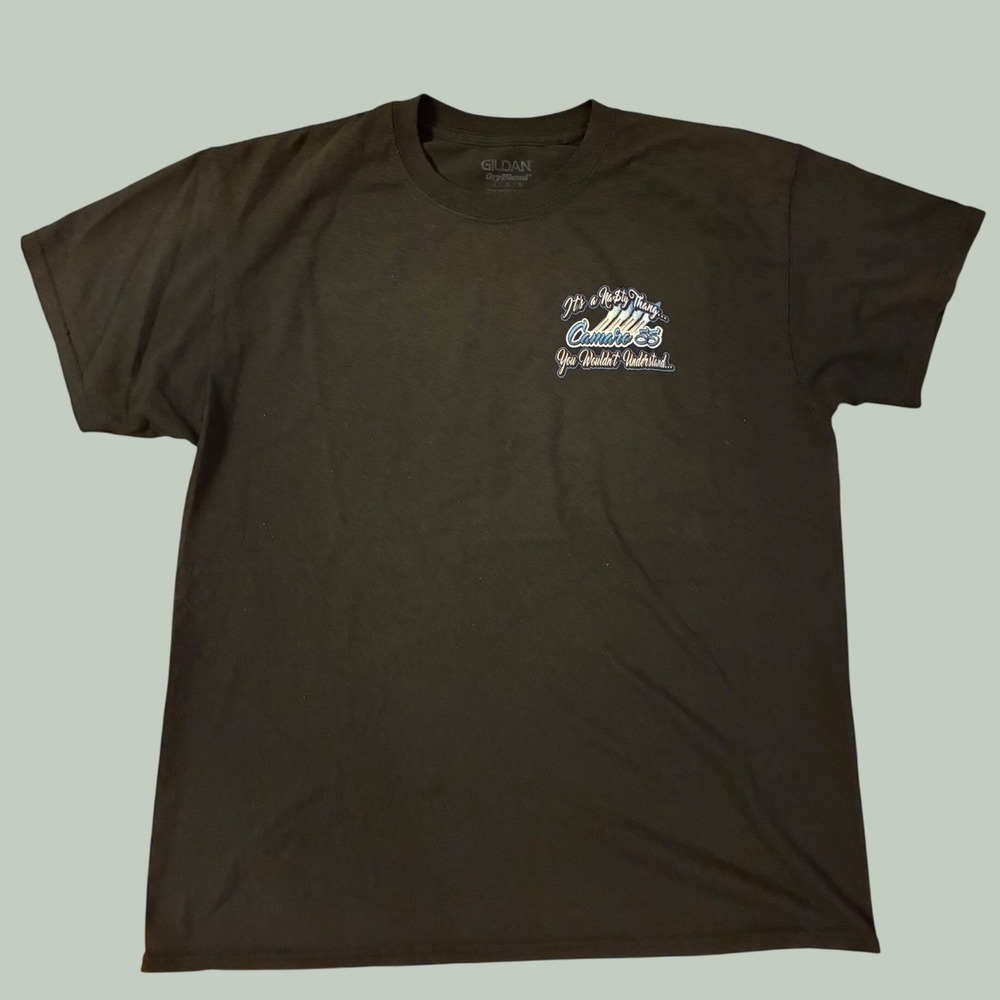 Gildan Black Nasty Racing Camaro Graphic T-Shirt Mens Large Black Drag Race Tee